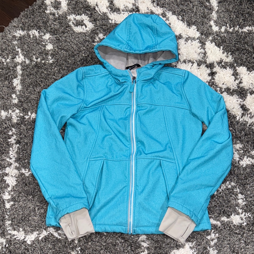 EUC Snozu Bright Blue Softshell Hooded Zip Up Waterproof Jacket Outerwear - L